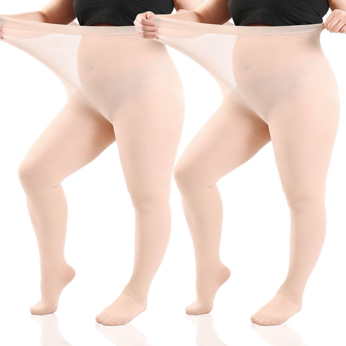 Dailygoods- Panty 70 Denier - Dames Plus Size - Zachte Ondoorzichtige Kousen - Hoge Taille - Voldoende Elasticiteit - 2 Paar (2733481395744)