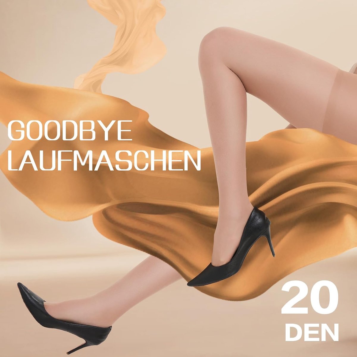 Dames Panty 20D-Transparant, Mat, Zijdezacht-Hoge taille met comfortband, Versterkte tenen, Fijne pantyhose (2324703763160)