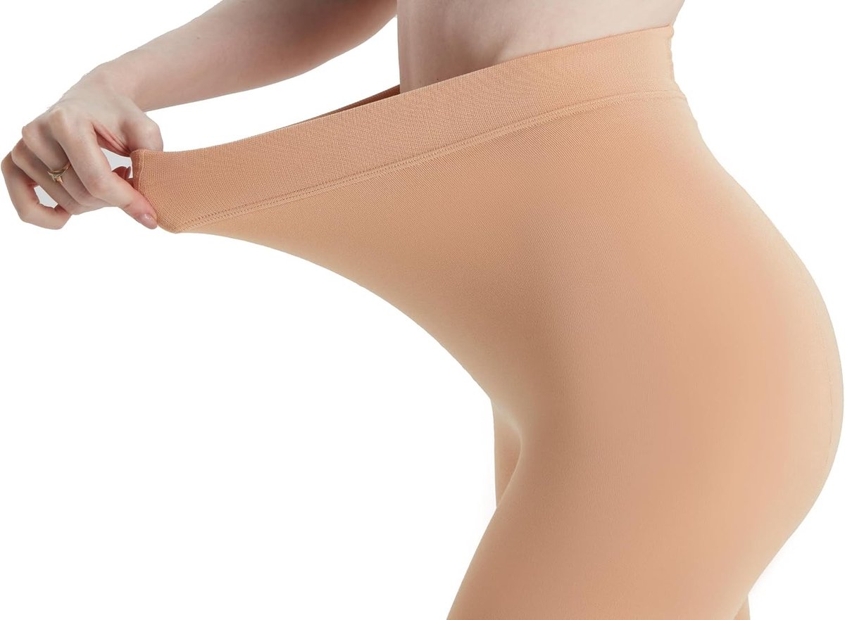 Dames Thermische Panty - Beige - S-M - Fleece Voering voor Extra Warmte - Voor de Koude Winterdagen (1836256540439)