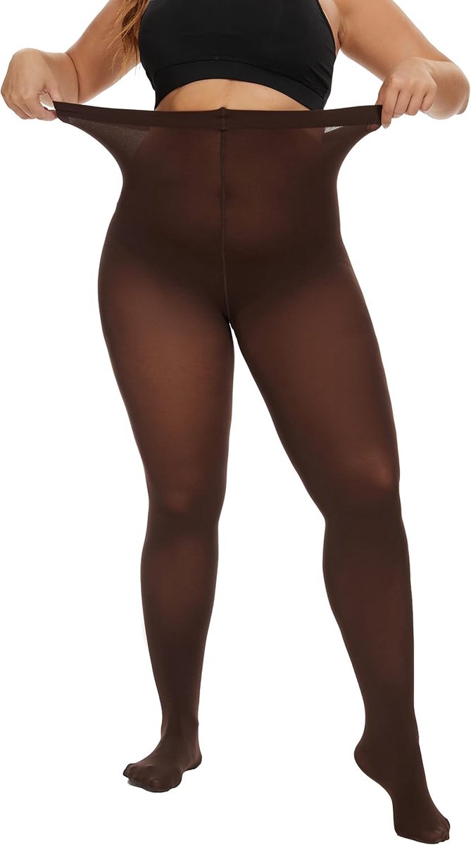 Dames panty elastische semi-ondoorzichtige panty plus maten XL-XXL (2837733497344)