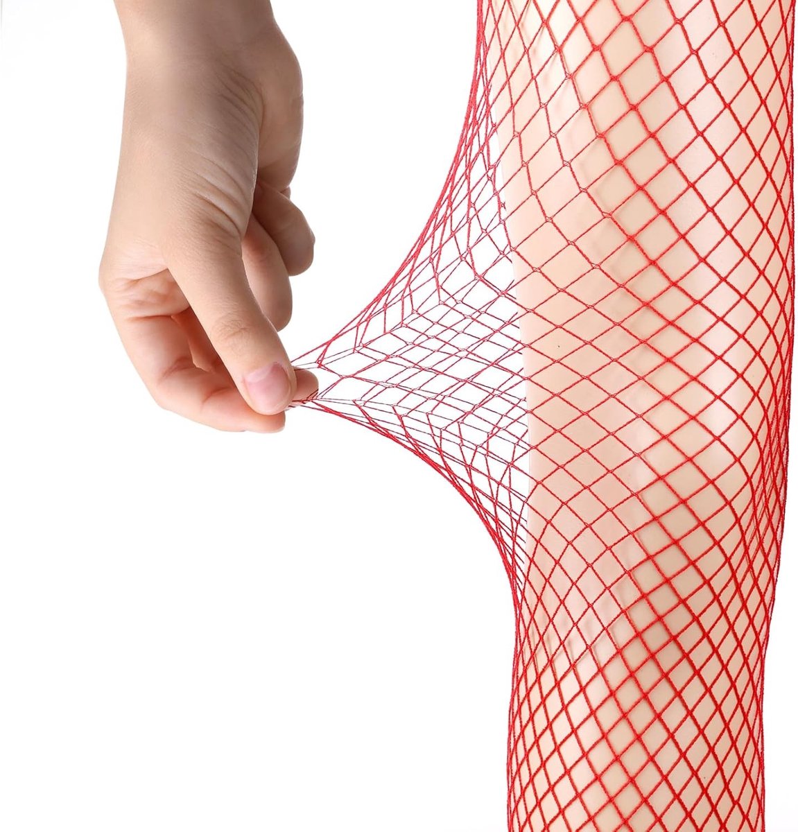 Drie Stuks Rood Visnet Panty voor Vrouwen voor Carnaval, Verkrijgbaar in Diverse Maten, Comfortabel en Stijlvol (3055119750657)