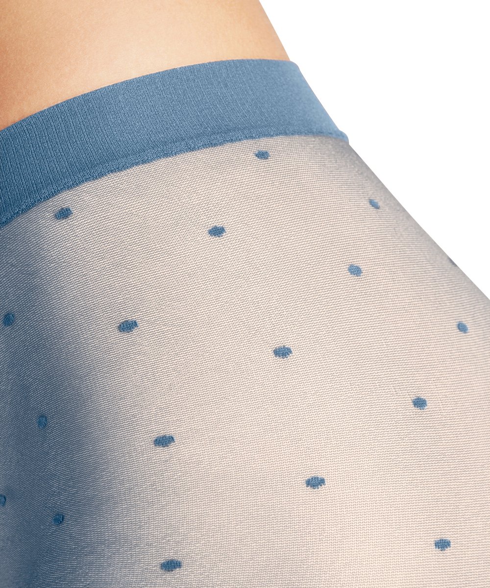 FALKE Dot gedessineerd materiaal ultra transparant 15 DEN panty dames blauw - maat L (4067112939372)