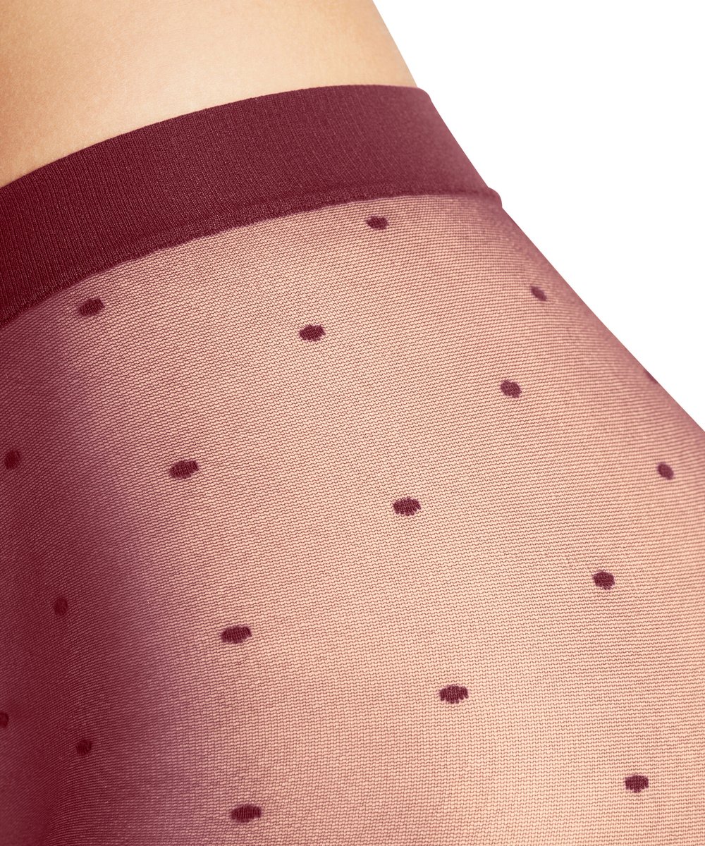 FALKE Dot gedessineerd materiaal ultra transparant 15 DEN panty dames rood - maat M-L (4067112939426)