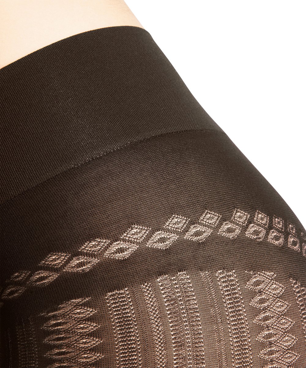 FALKE High Waist Midwinter gedessineerd materiaal ondoorzichtig 100 DEN panty dames bruin - maat M (4043875234916)