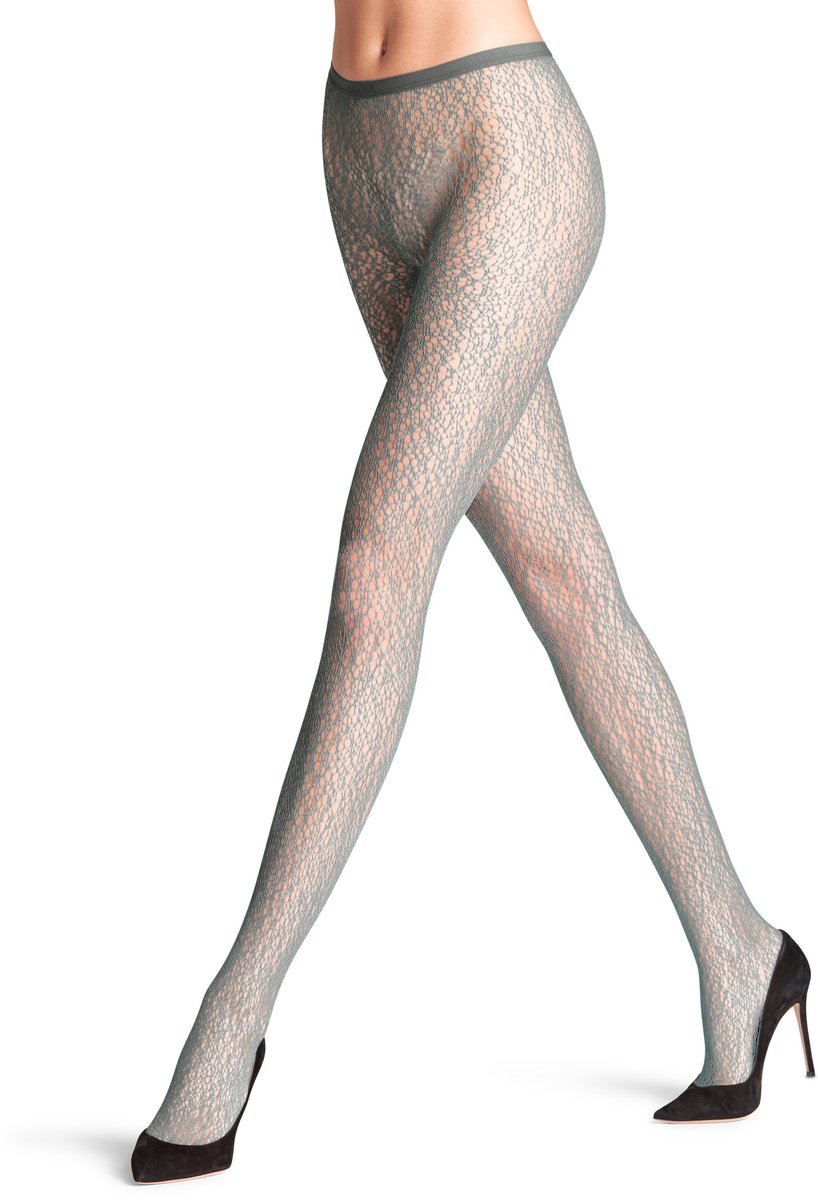 FALKE Sea Lightness gedessineerd transparent panty dames grijs - maat M (4067112420597)