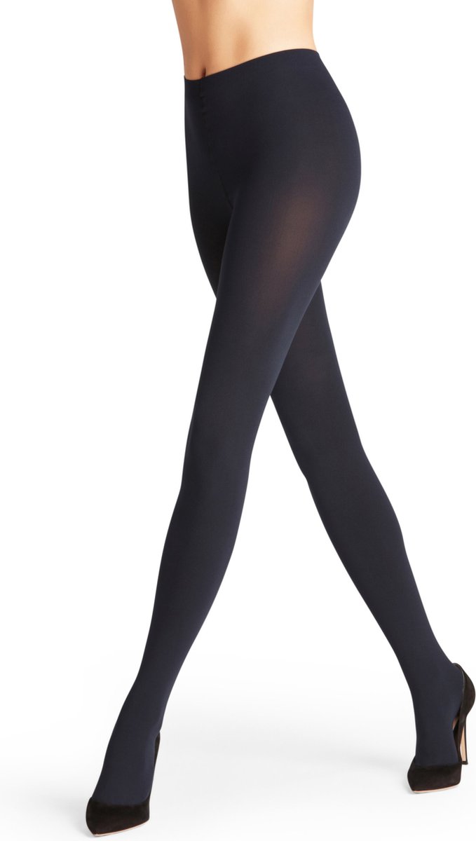 FALKE Warm Deluxe eenkleurig materiaal ondoorzichtig 80 DEN panty dames blauw - maat XL (4043876792491)