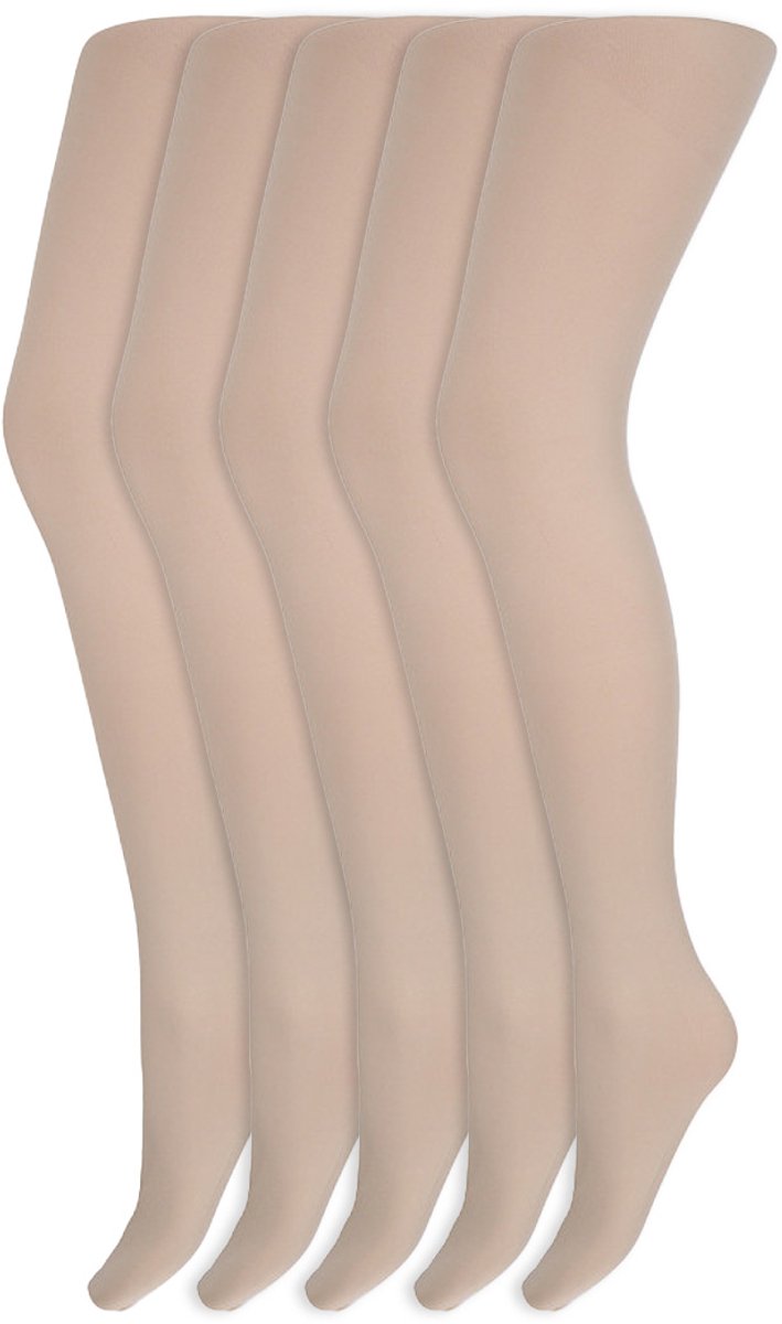 Gekleurde Panty's | Micro | 60 Denier | Merk: Marianne | Maat: S T/M Xxl | Kleur: Linnen | 5 Paar (6096113789790)