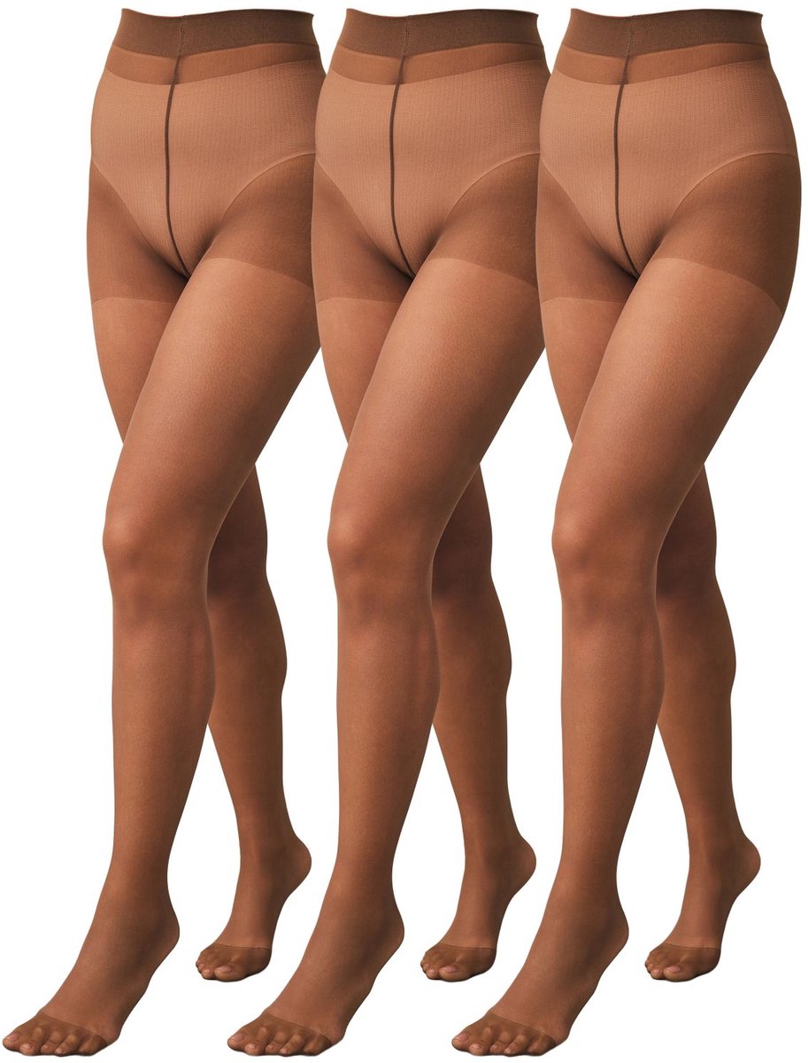 Next - Dames - Set van 3 matte panty's van 15 denier - Bruin (5063599005684)