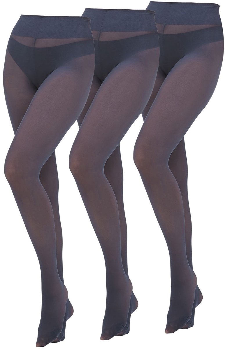 Next - Dames - Set van 3 ondoorschijnende panty's van 60 denier - Blauw (5053156302103)