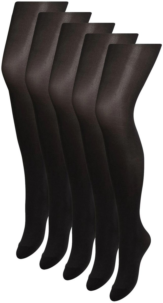 Next - Dames - Set van 5 ondoorschijnende panty's van 40 denier - Zwart (5063797751642)