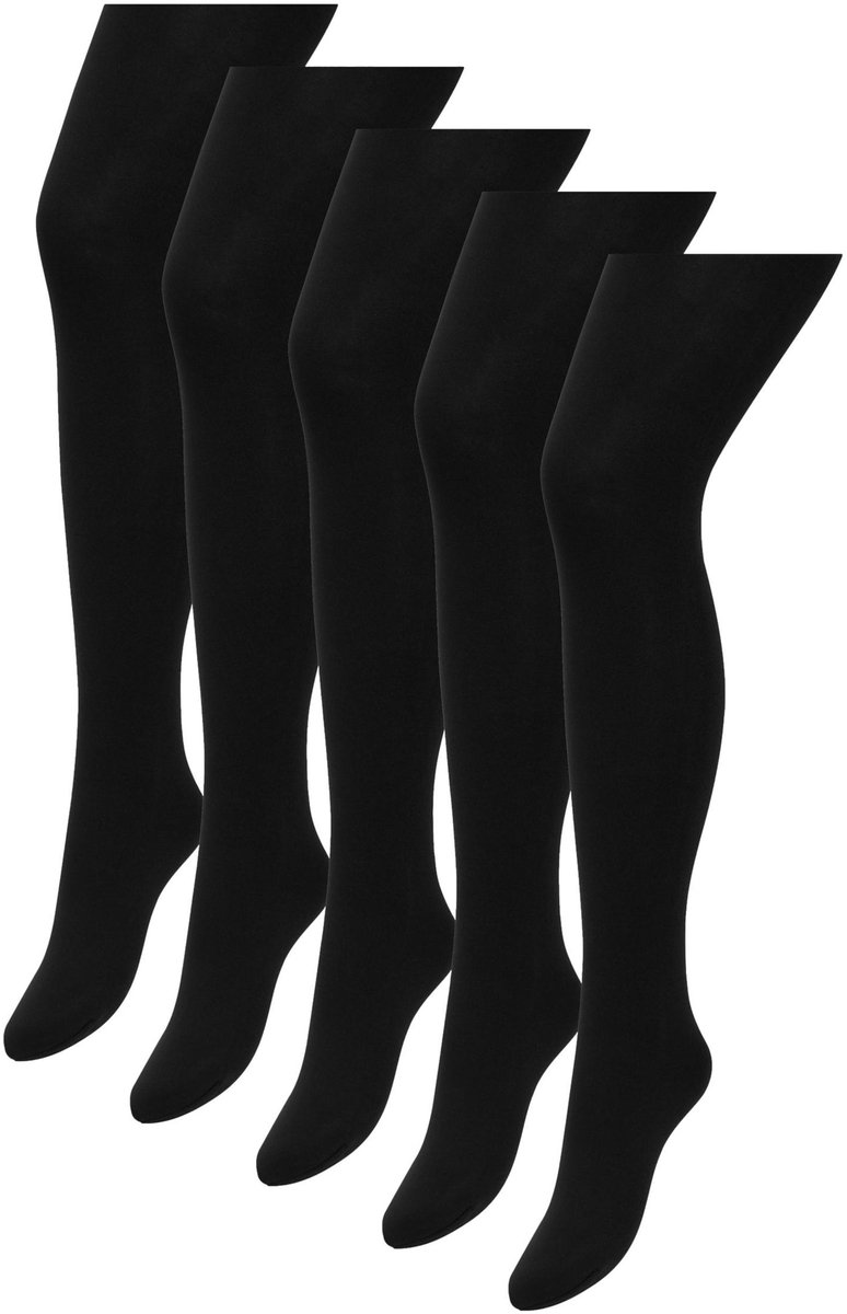 Next - Dames - Set van 5 ondoorschijnende panty's van 60 denier - Zwart (5059387539943)