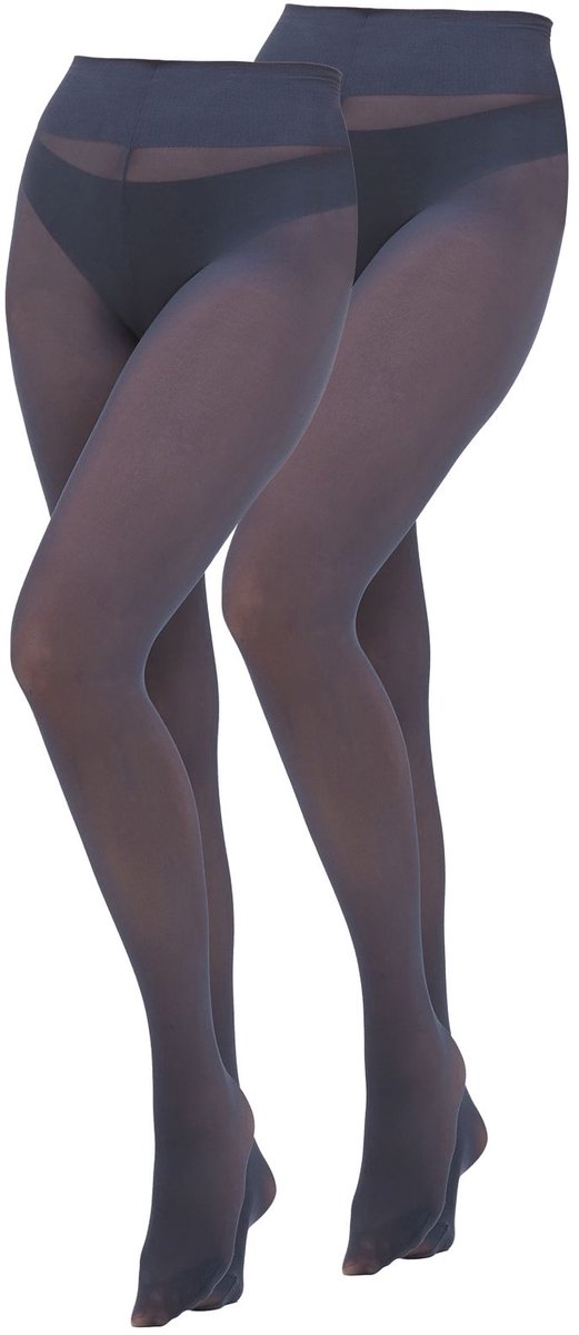 Next - Dames - Twee ultiem comfortabele niet-doorschijnende 40 denier panty's - Blauw (5059109745607)