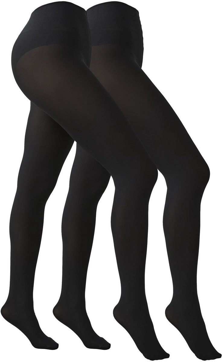Next - Dames - Ultimate Comfort Opaque Set met twee opaque 100D panty's - Zwart (5063141041610)