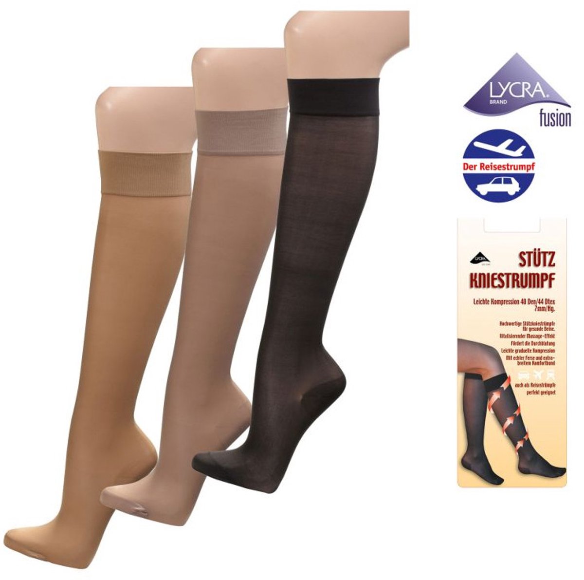 Panty Kniekousen - 40 Den ondersteunende kniekousen met compressie (5-pack) (6153626979992)