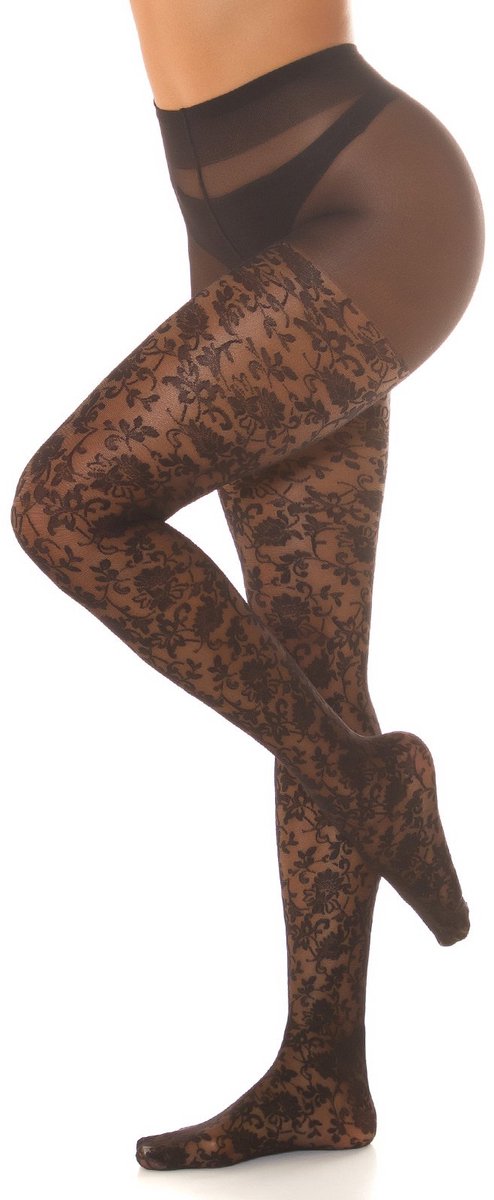 Panty met bloemenpatroon (4063515226781)