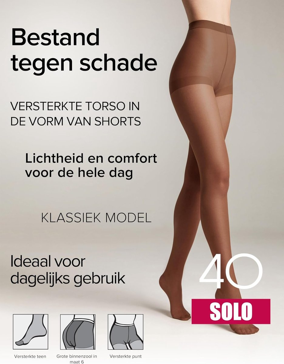 Panty's halve -matt - plakkerige dames panty's met gemarkeerd slipje - alleen United Shade 40 (2249671647208)