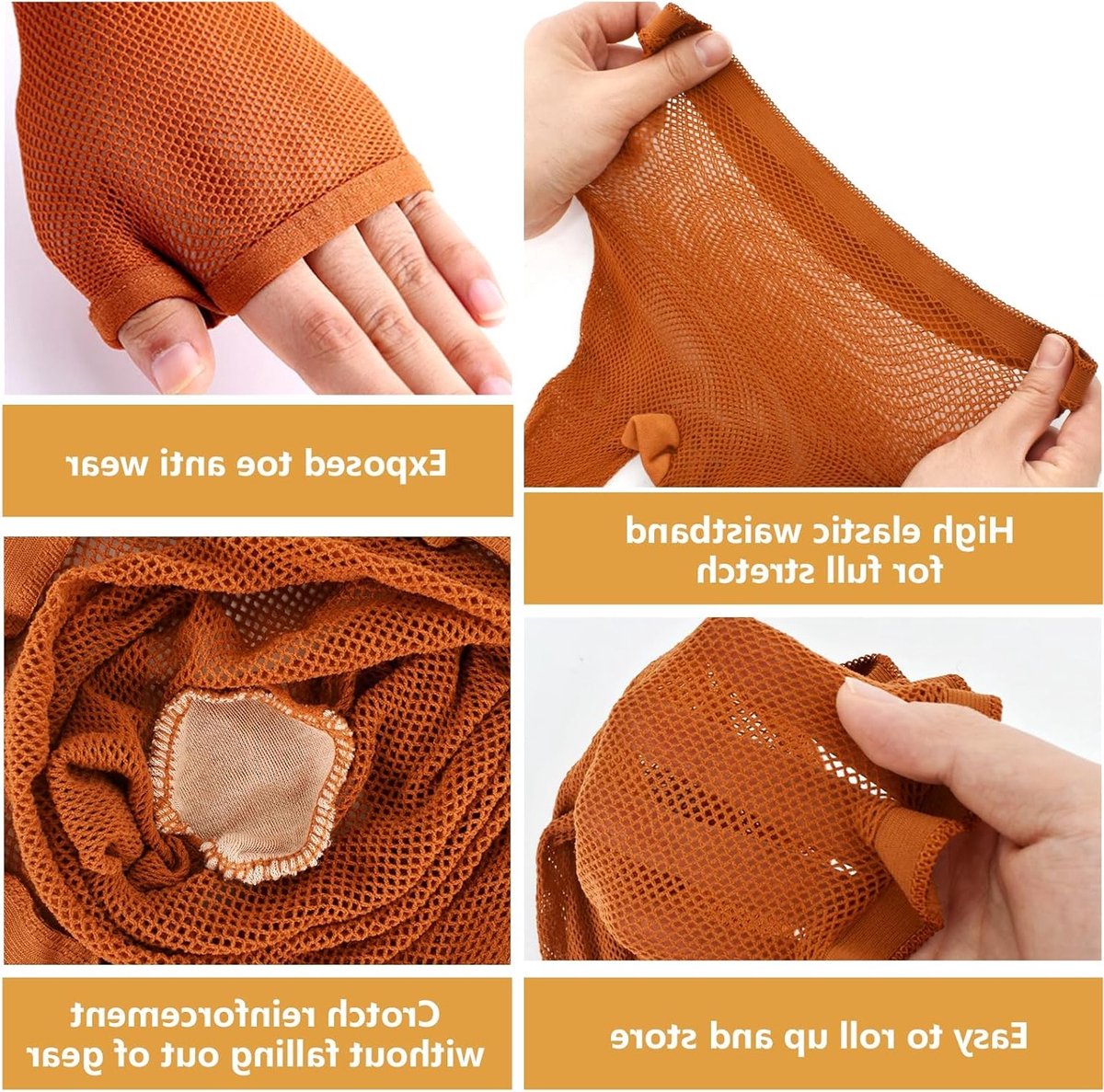 Professionele huidkleurige visnet panty's voor dans, perfect voor optredens en kostuums, maat één formaat (2426497047508)