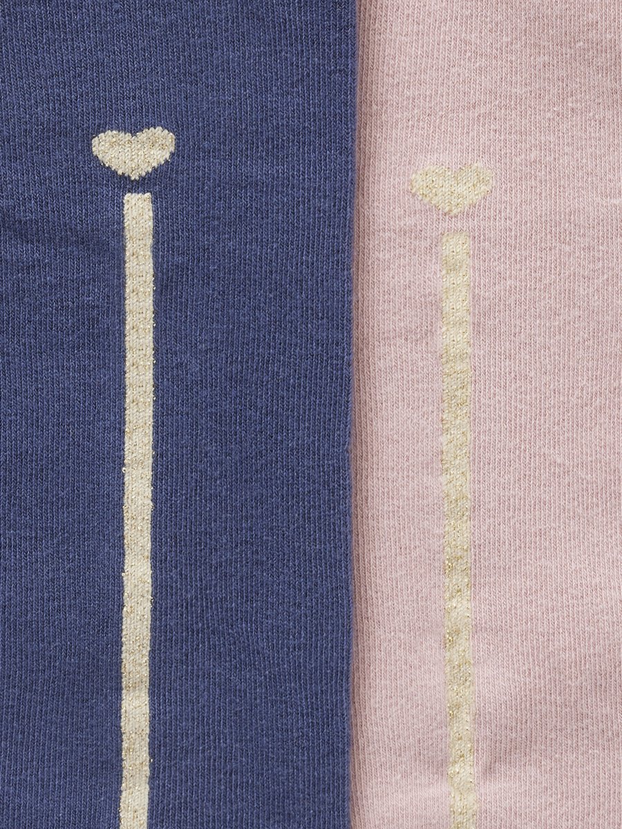 Vertbaudet Set - 2 paar panty's - hart - lurex (3611654712743)