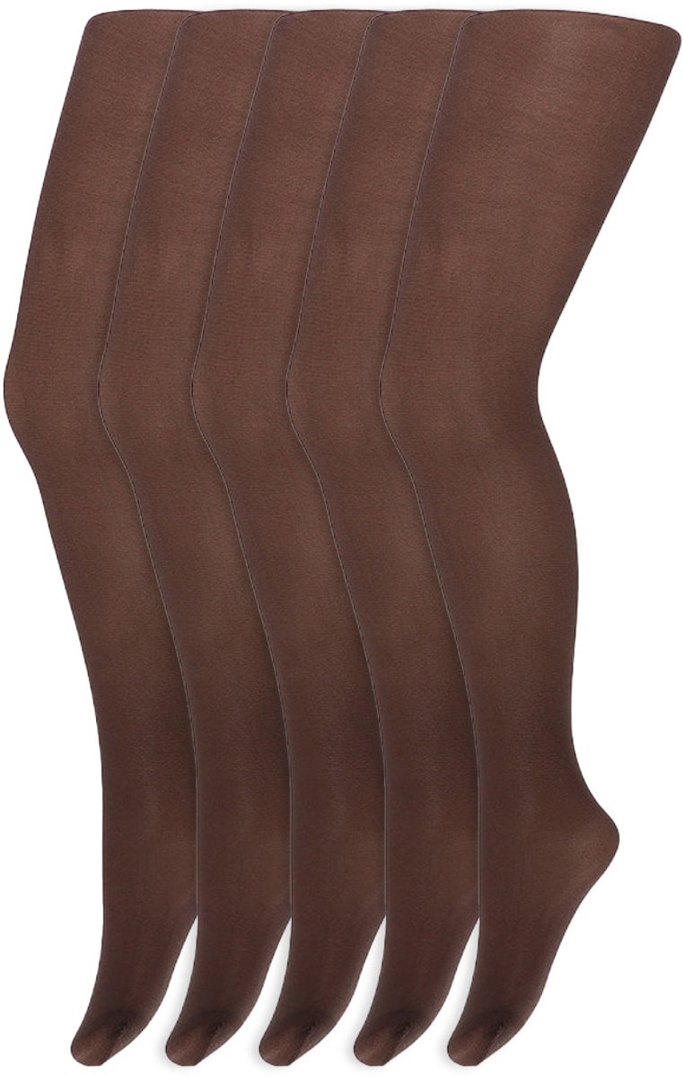 Zijdeglans meisjes panty | 35 Denier | Merk: Yellow Moon | Maat: 116 t/m 176 | Kleur: Chocolate | 5 Paar (6153616983992)