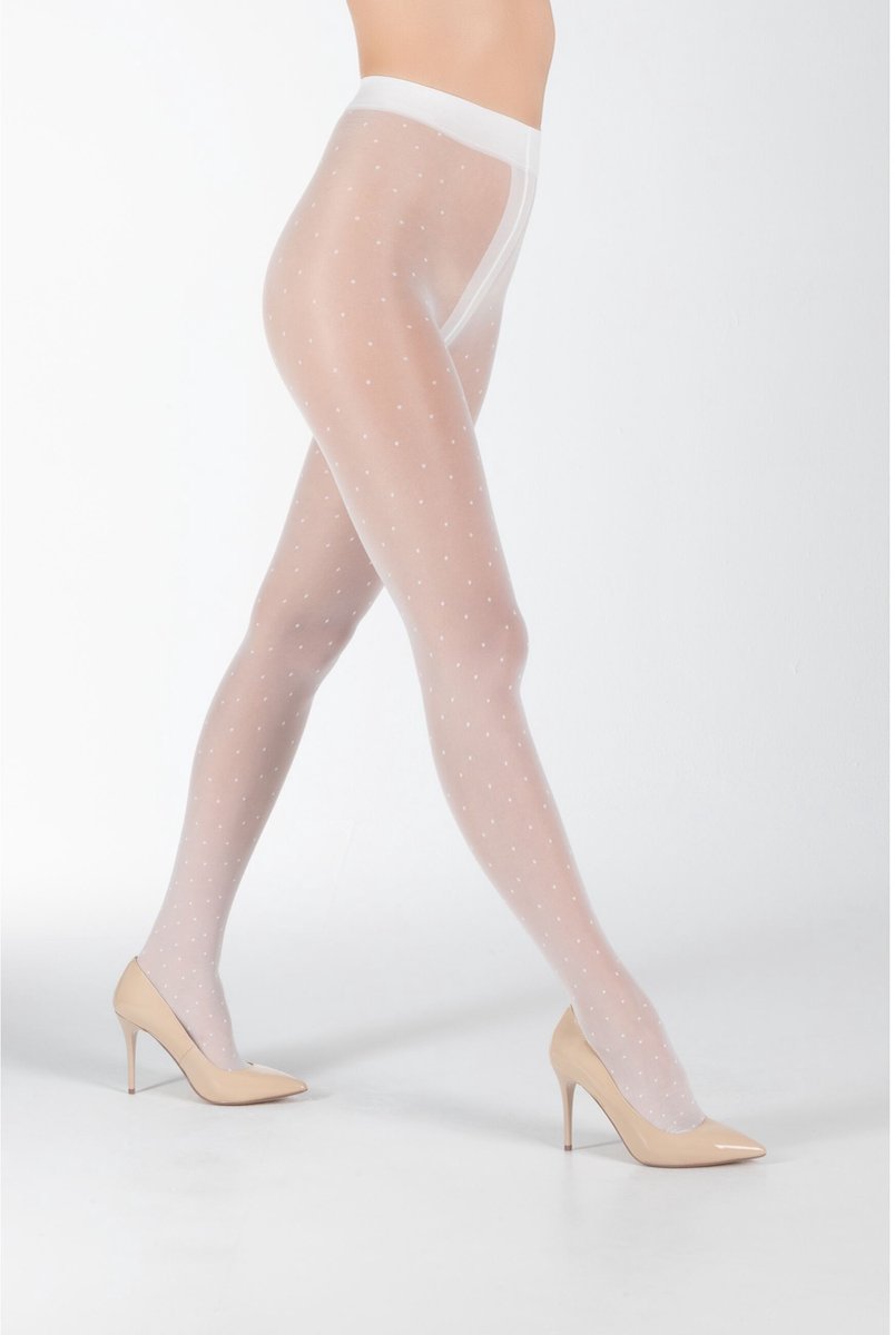camano, Fijne panty, 40 den, semi-transparant, fijn, slijtvast, duurzaam, robuust, aangenaam, comfortabel, elastisch, stretch, patroon, stippen, gestippeld. (4052171633347)