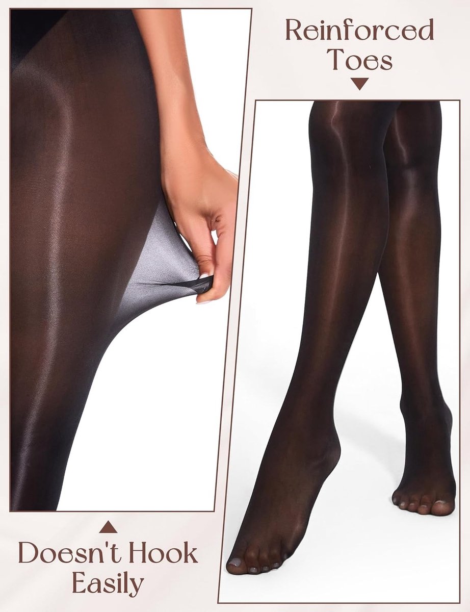 2 Paar Ultra Dunne Panty's voor Dames, Glanzende Nylon Panty's met Soepele Afwerking en Comfortabele Pasvorm (3278432175444)