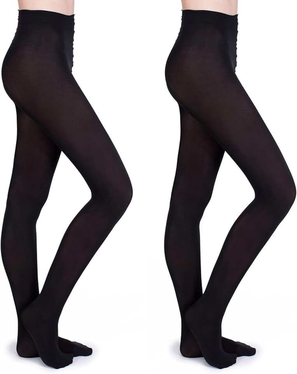 2 paar dikke zwarte panty zachte ondoorzichtige 100 denier zwarte panty voor vrouwen rekbare winter panty thermische panty (2379578483491)