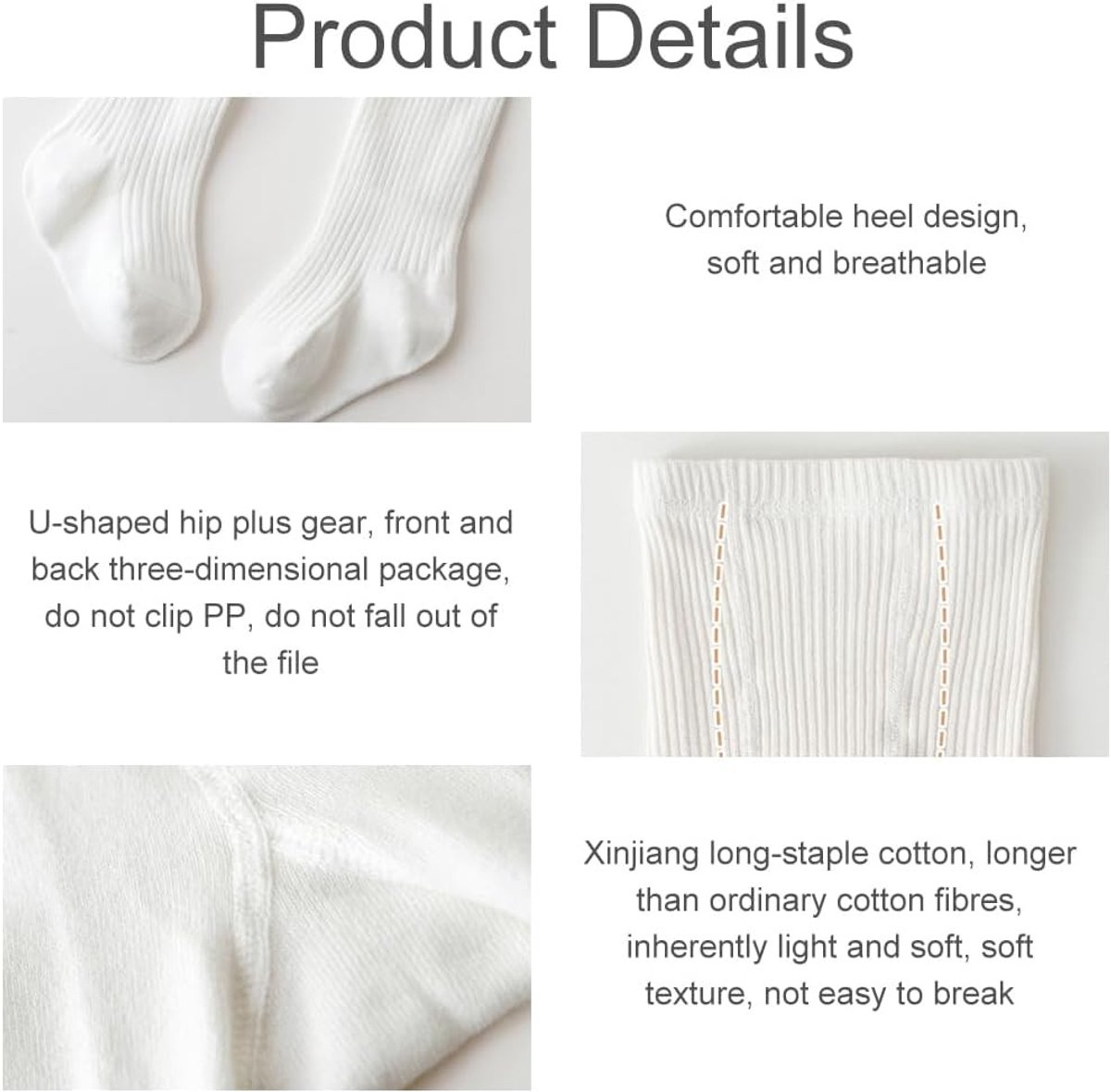 Comfortabele Meisjes Panty's voor Peuters, Elastische Baby Panty's, Witte Leggings voor Casual Dagen, Geschikt voor 0-2 Jaar (3477552954797)