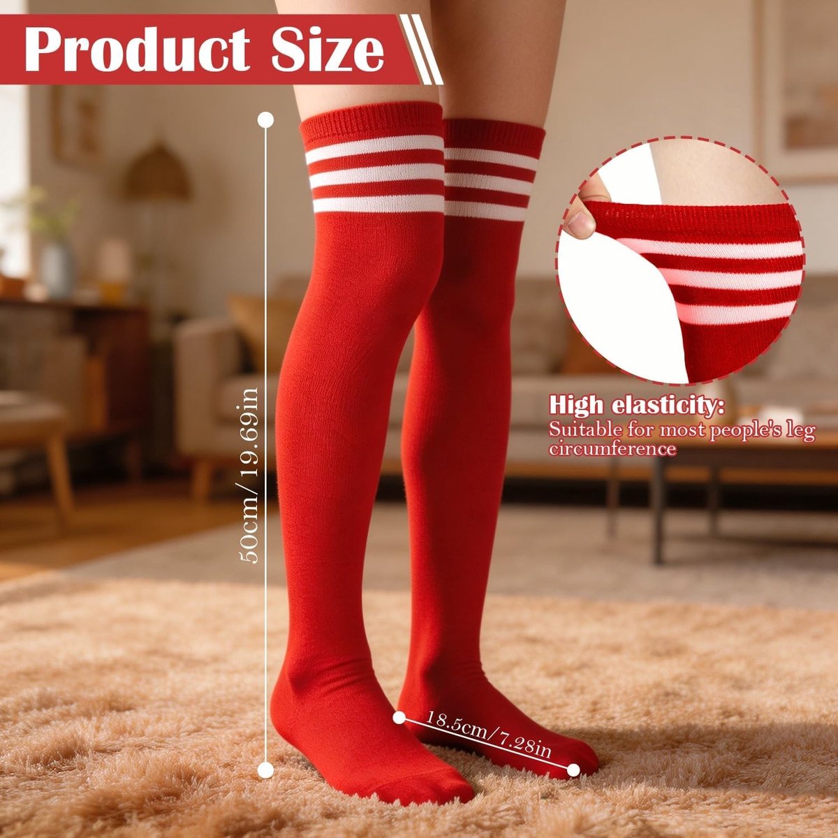 Comfortabele lange damessokken en panty's voor jurken en rokken | Perfecte pasvorm, ademend materiaal en stijlvol design (3418185913423)