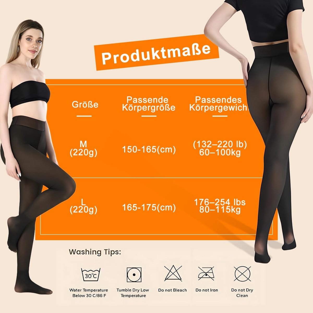 Dames Thermische Panty's voor de Winter, Warme Leggings met Pluche Voering, Transparante Kousen (3461141682789)