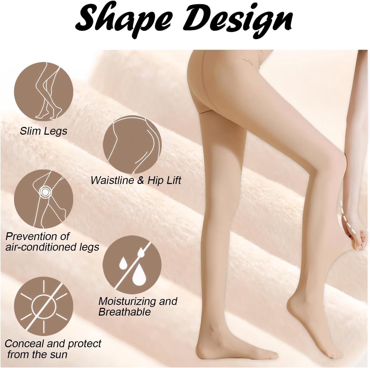 Dikke Thermische Panty's voor Dames, Warme Fleece Gevoerde Leggings voor de Winter, Hoog Taille en Butt Lifting, Ideaal voor Koude Dagen en Comfortabel Draagplezier (35-75kg) (3636584431366)