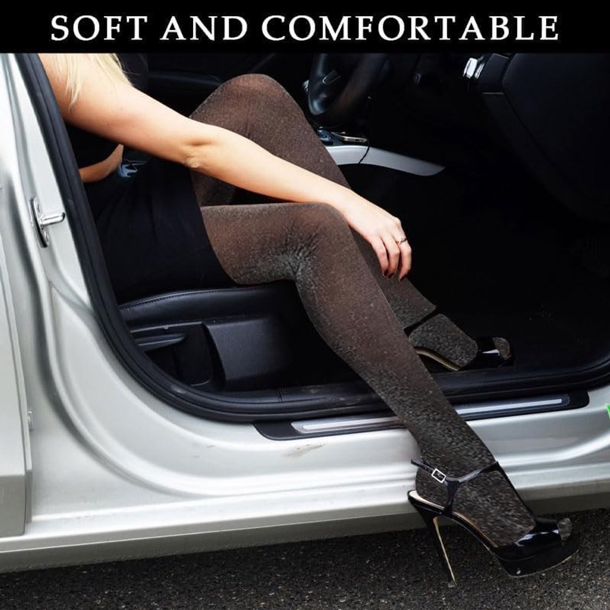 Elegante zwarte panty met hoge taille, sprankelend ontwerp voor carnaval, Halloween en feesten, comfortabel en van hoge kwaliteit nylon voor dames (3791365775890)