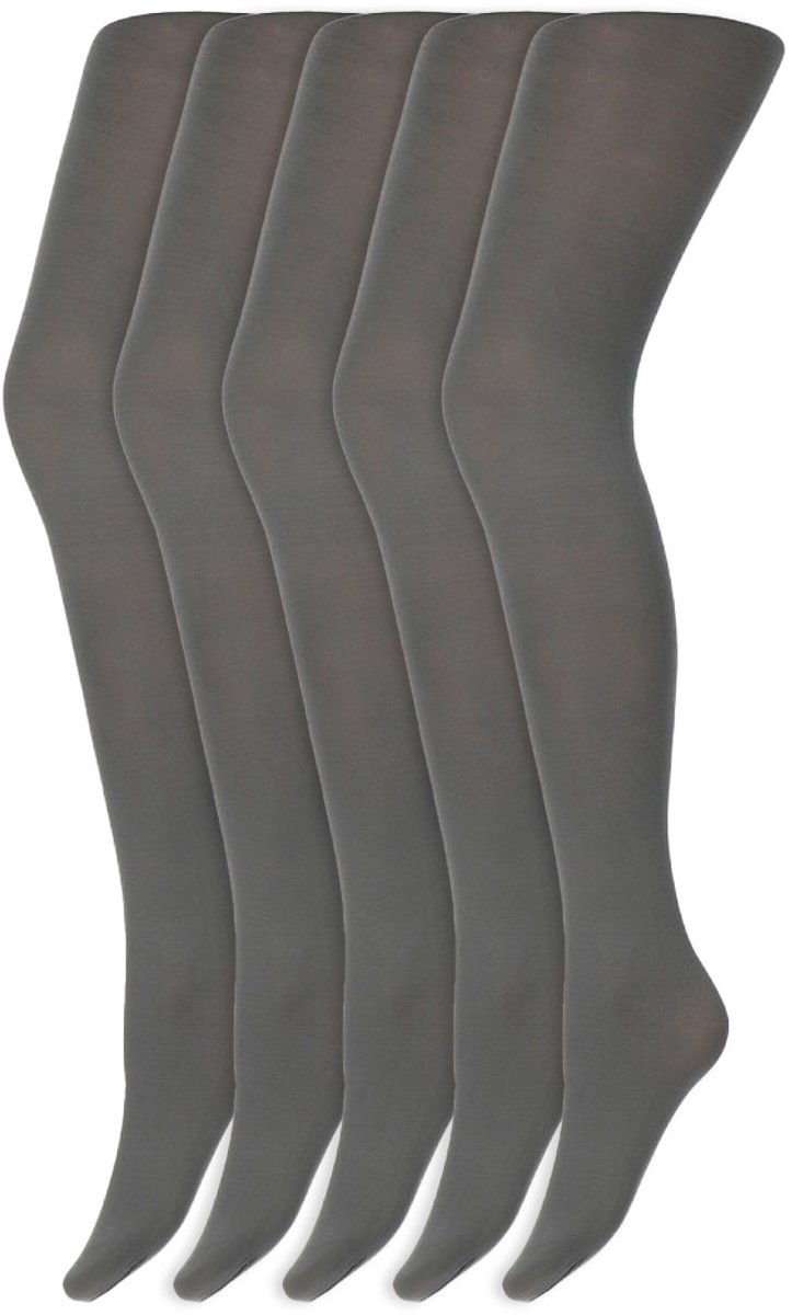 Gekleurde Panty'S | Micro | 60 Denier | Merk: Marianne | Maat: S T/M Xxl | Kleur: Metaal Grijs | 5 Paar (6153607930998)