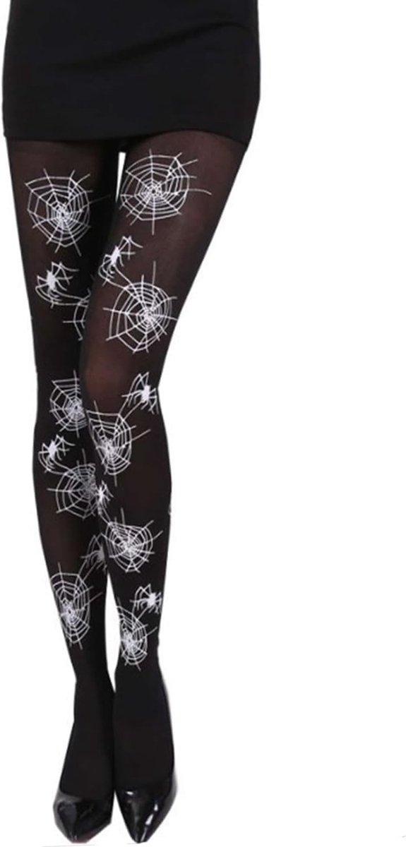Halloween Spinnenweb Kousen - Spinnenweb Panty voor Kostuum, Feest en Verkleedaccessoires voor Halloween en Maskerparty (3313745645472)