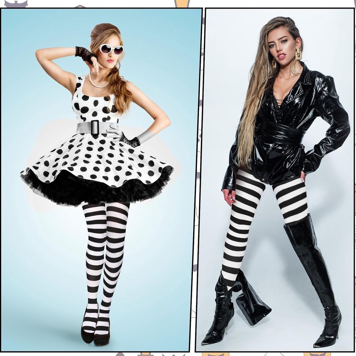 Kerstgestreepte Panty voor Volwassen Vrouwen - Feestelijke Kleding, Comfortabele Sokken en Halloween Outfit Accessoire (3575539047606)