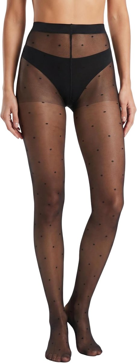Panty met Patroon voor Dames 20 DEN, Transparant | Een elegant patroon verfraait de transparante 20-denierafwerking, met zachte stretch voor comfort. (2961303801344)