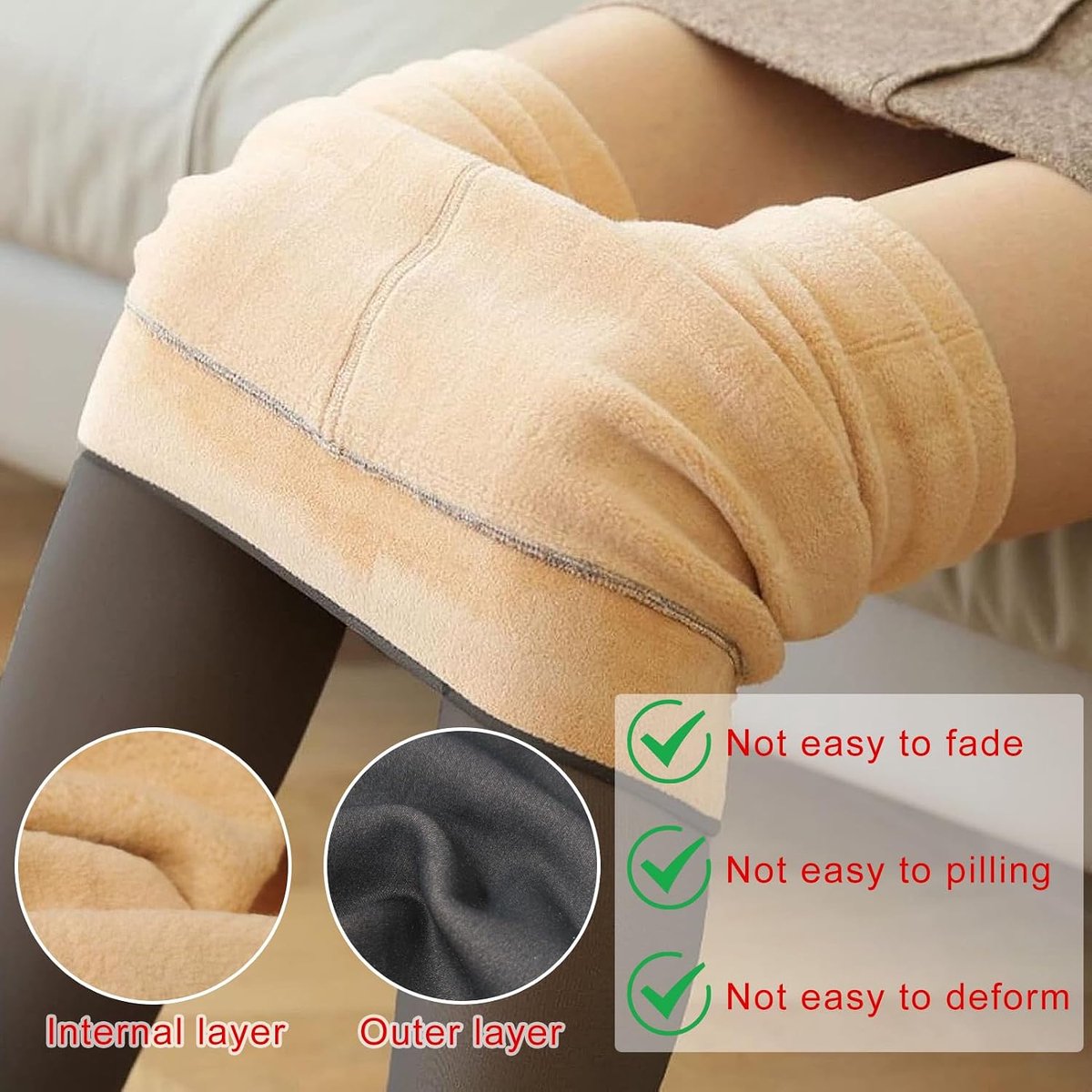 Panty's voor dames, gevoerde panty's, doorschijnende fleece panty's, winterpanty's voor dames, warme fleece leggings voor dame(300g) (2844054340440)