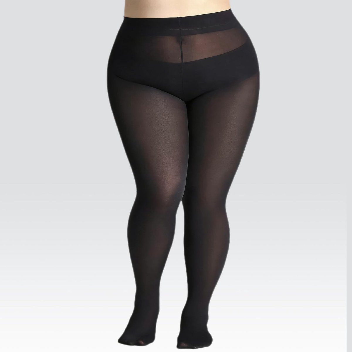 Plus Size Hoge Taille Panty's - 2 Paar Opaque 80D Dikke Panty's voor Vrouwen, Zachte Kleur en Comfortabele Draagervaring (3175205733026)