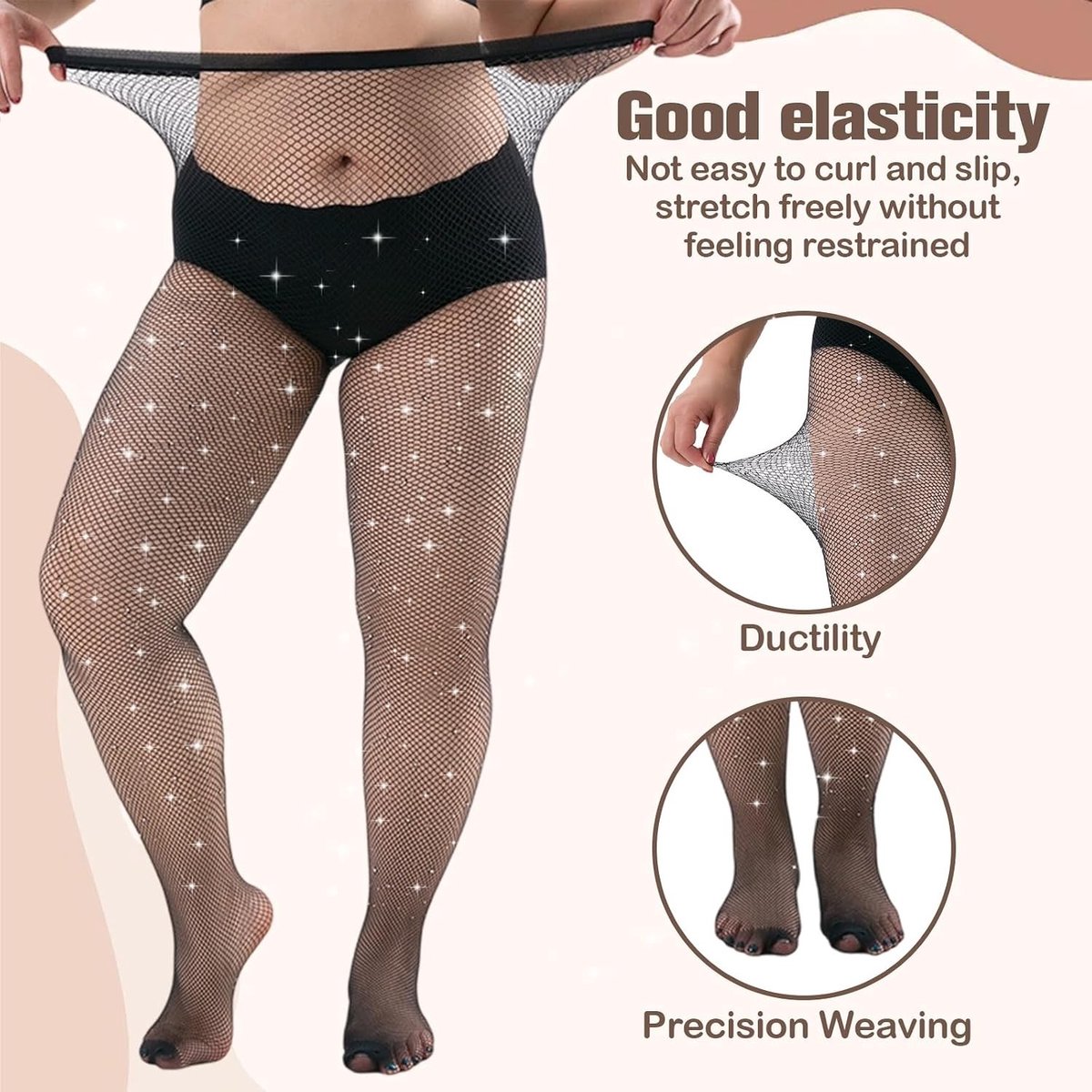 Transparante Panty's voor Vrouwen in Grote Maten, Semi-Transparante Kousen voor Comfort en Stijl (3300617251077)