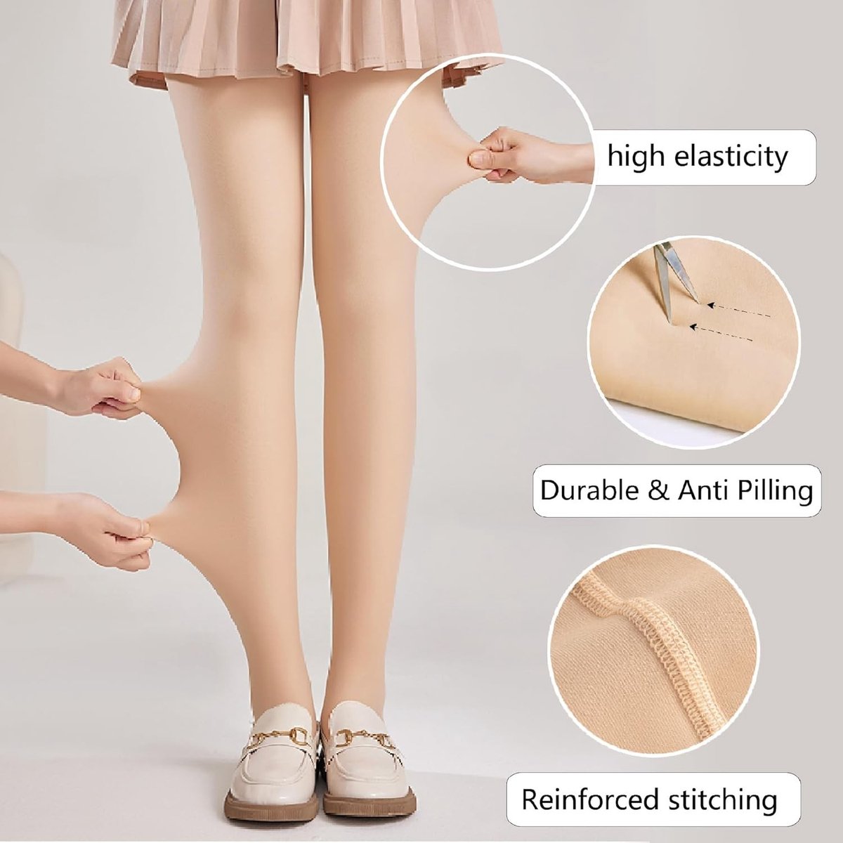 Warme Fleece Voering Tights voor Dames - Hoge Taille Thermische Panty, Stretch en Transparant voor de Winter (3223729323862)
