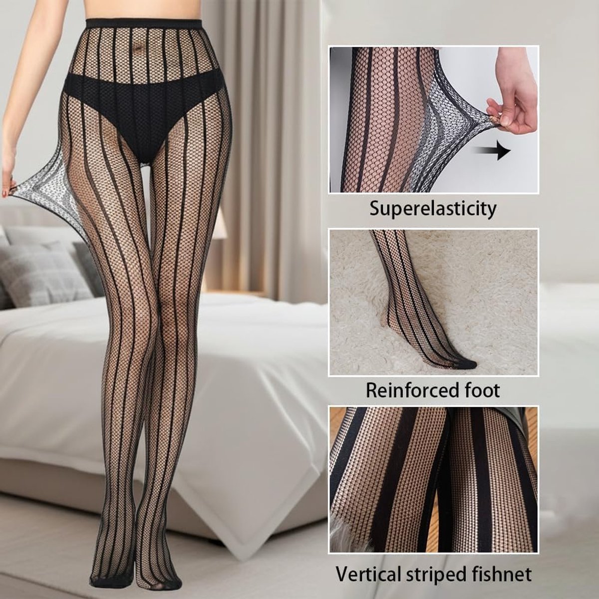 2 Paar Netpanty Dames Panty Met Patroon Visnet Fashion Tights Transparante Jacquard Maillot Elastische Panty Voor Feest Uitgaan en Dagelijks Gebruik (2702815002276)