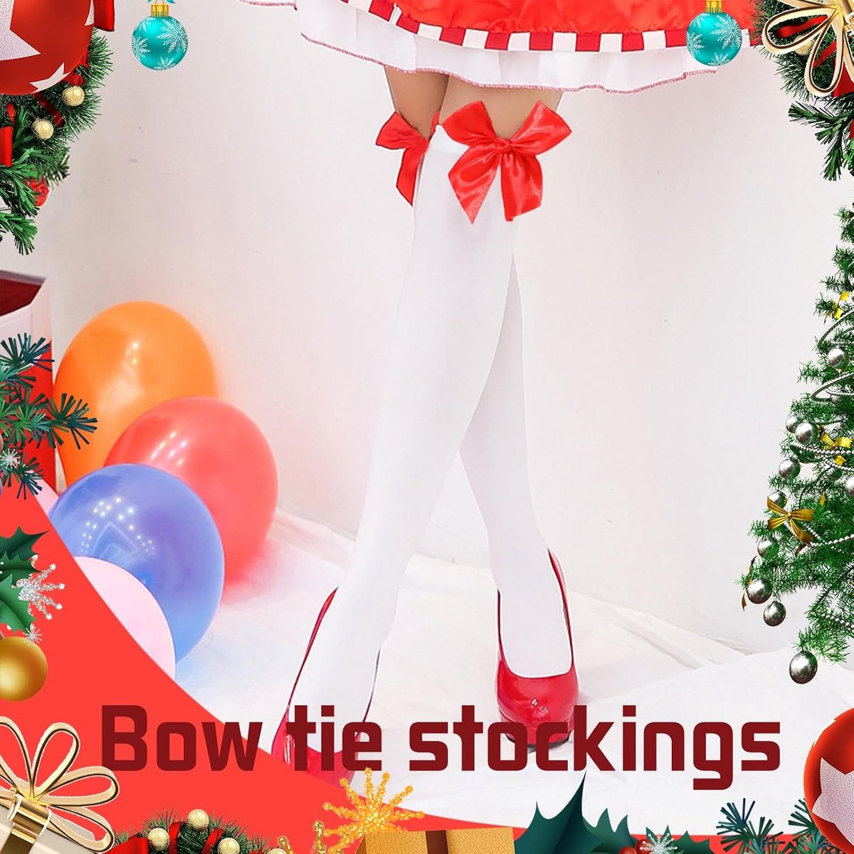 2 paar kniekousen voor dames, strikkousen, panty, sokken, overknee-kousen met strik, 68 cm, overknee-kousen voor dames, vrouwen, lange gestreepte sokken (2554018274697)