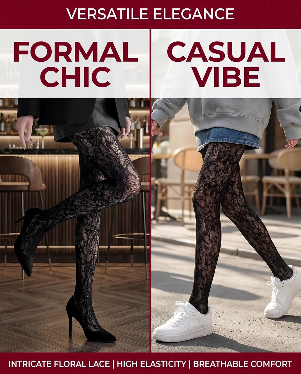 2 paar, zwart, kant en net, sexy panty met hoge taille, elastisch, comfort en elegantie voor feest, avond, jurk en rok. (2497888135036)