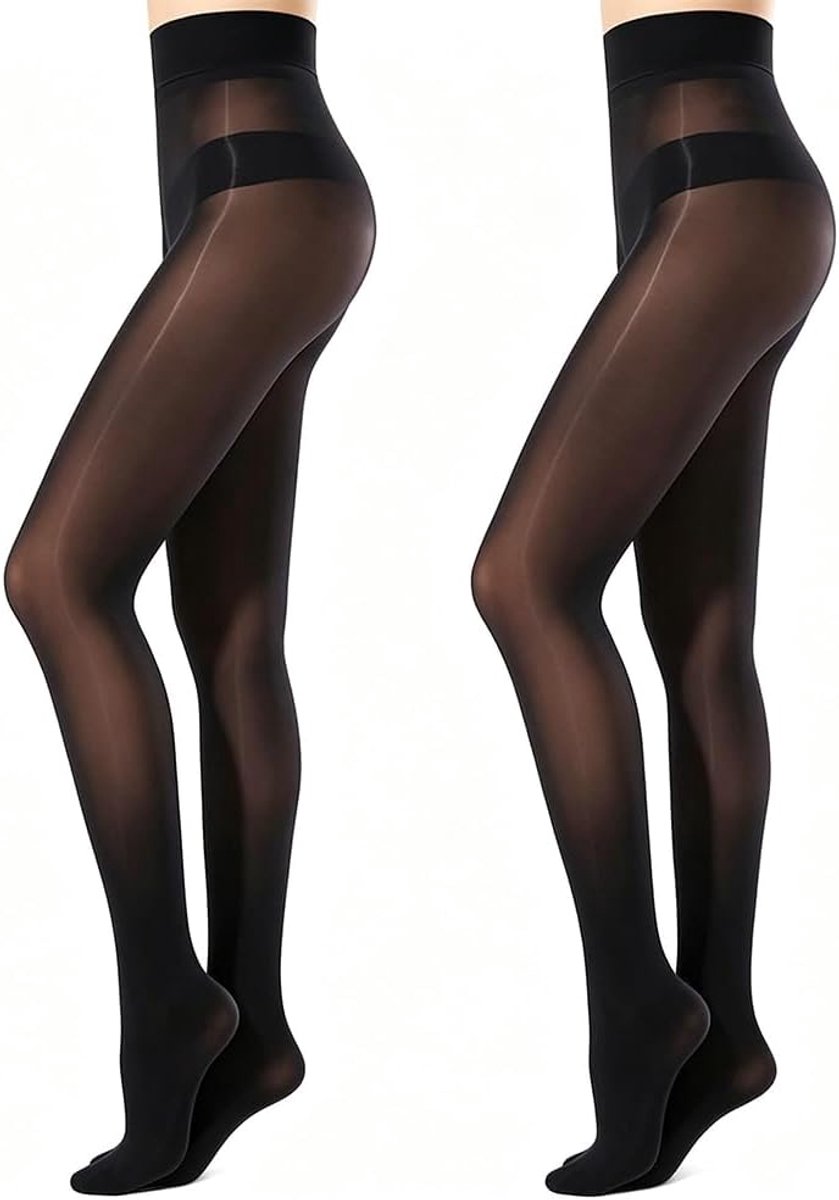 2-pack dames sexy olie glanzende panty 8 denier transparant scheurvast hoge taille zijdegladde fijne panty (2268197823941)