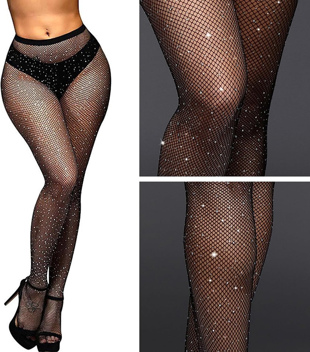 3 paar glittersokken voor dames, glinsterende netkousen voor dames, panty met strass, netkousen voor dames, netkousen met strass en glitter voor feestjes, eindejaarsbal, shows, cosplay, (2186868104659)