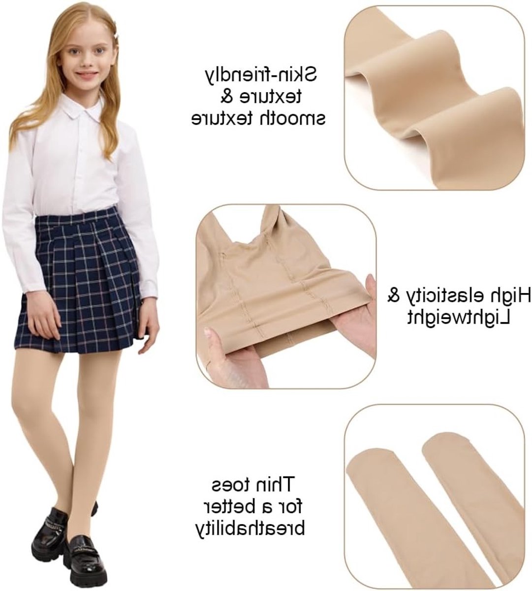 Comfortabele Panty's voor Meisjes, Effen Schooltights, Elastische Balletkousen, Perfect voor Uniformen, Casual Gelegenheden en Dans, Geschikt voor 3-12 Jaar (3204741431360)
