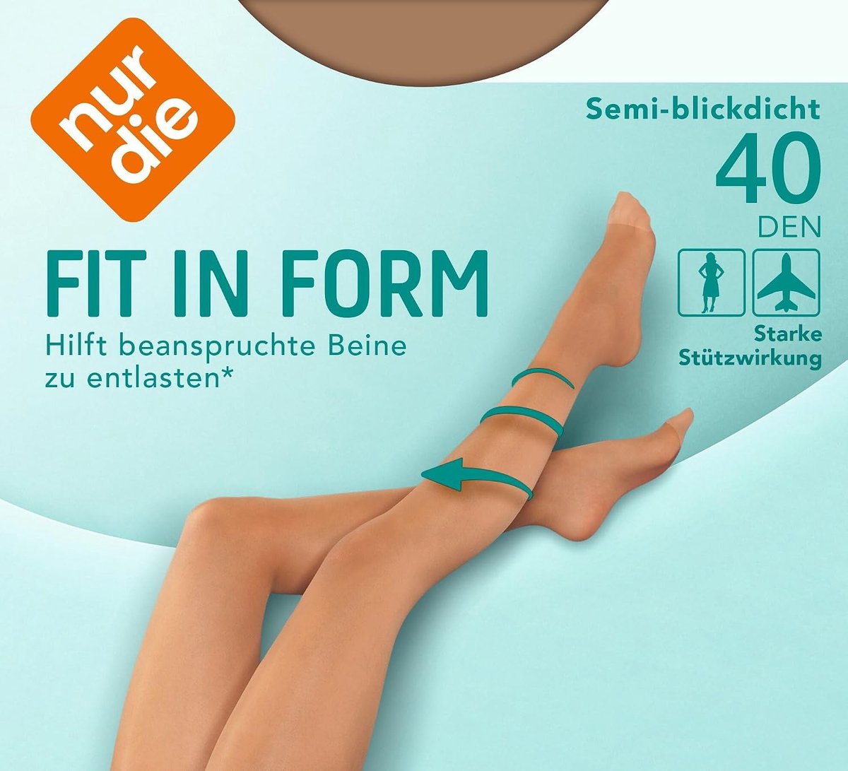 Die 2 stuks Fit in vorm 40 DEN sterke ondersteunende werking semi-ondoorzichtige fijne panty zijdematte look ontlast de benen comfortabele tailleband dames (2458061393803)