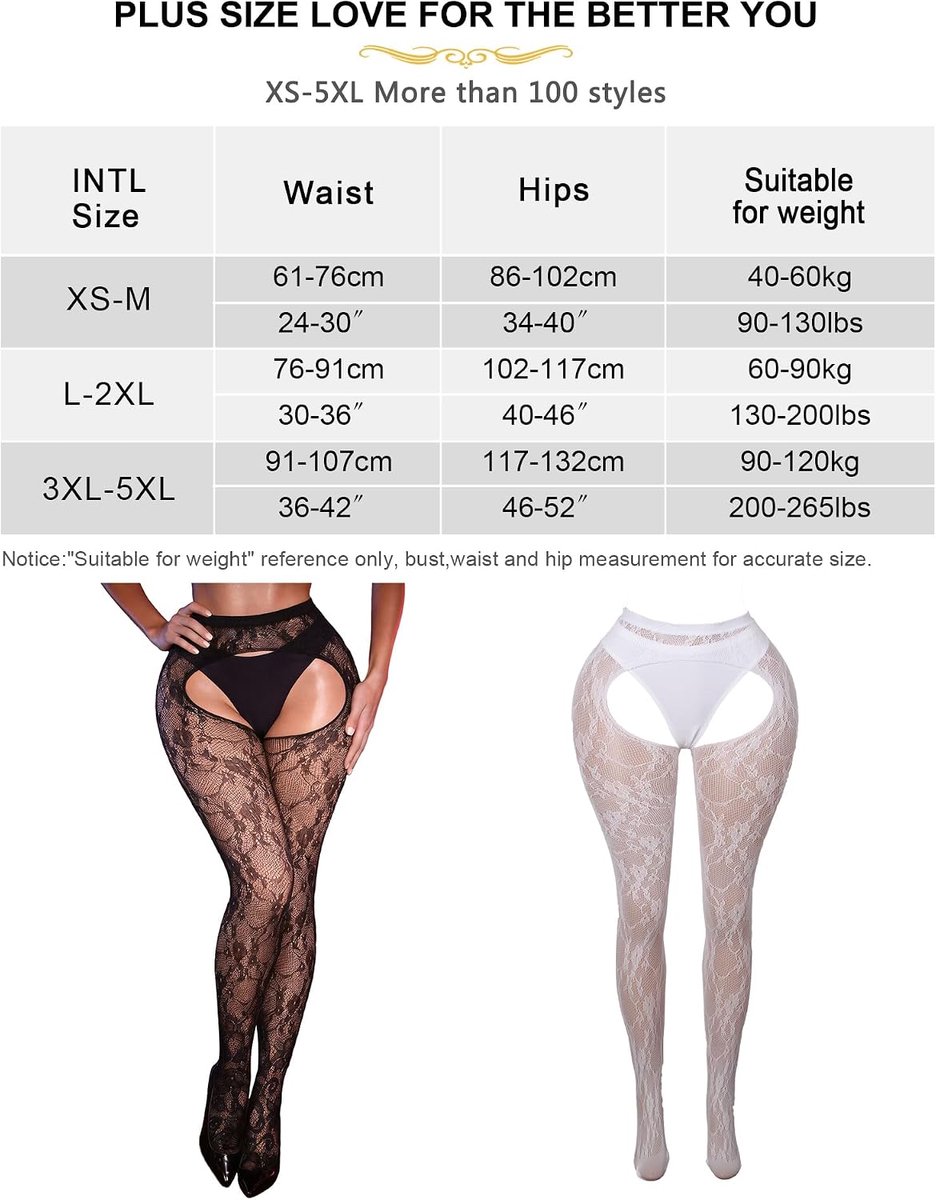 Jarretelpanty voor dames, XS-5XL, panty met jarretels, leggings, open panty, hoge taille, nylon kousen, grote maten, visnetkousen, pantybroek, clubwear in doos, wit, XS-M (2969210082139)