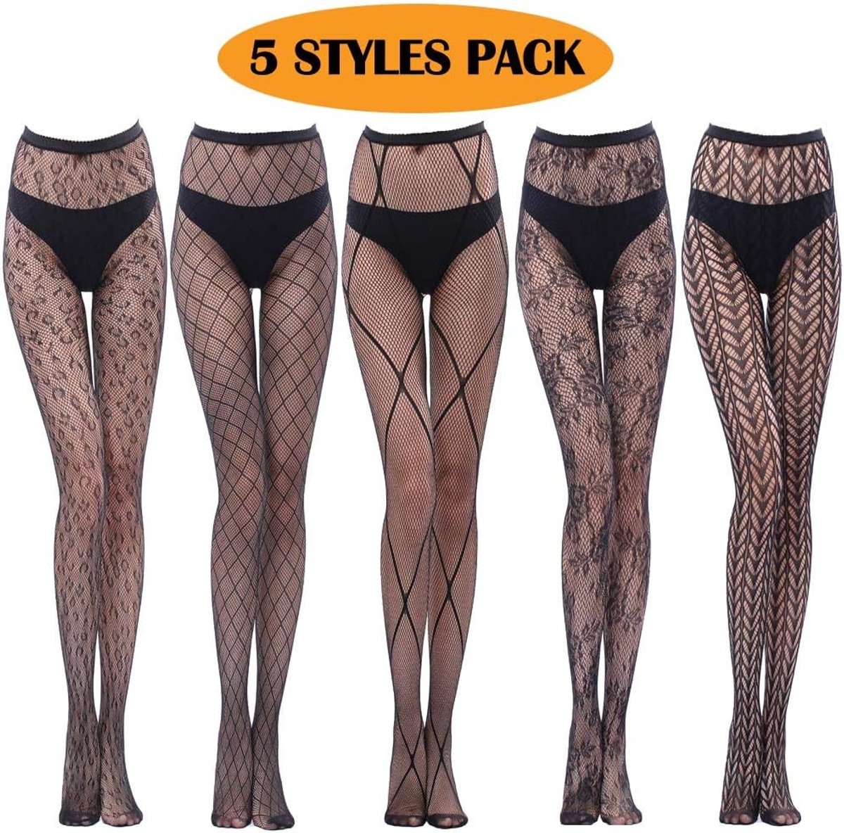 Pak van 5 stijlen voor dames sexy lingerie mesh babydoll nachtkleding stretch panty kousen cadeau voor vriendin of vrouw (2352987484471)