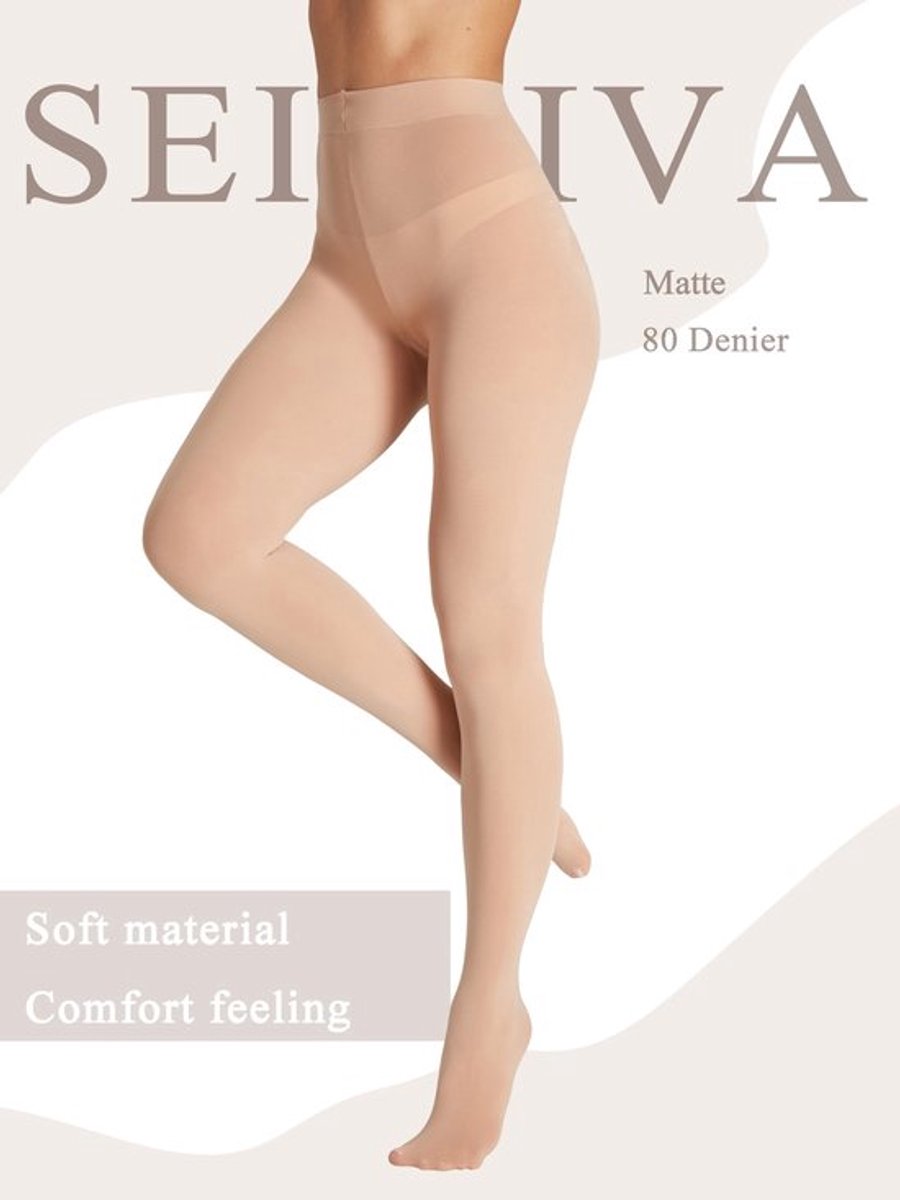 Panty 80D Hoge Taille - Ondoorzichtige Panty - Zachte/Elastische Panty - Dames Panty - Modieuze Panty - Comfortabele Pasvorm - Kousen (1971641242274)