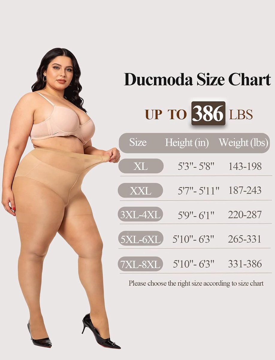 Panty Maatje Meer Curvy Dames Strumpfhose 20D Transparant, Elastisch en Comfortabel | Breed model/Grote Maten/Oversized/Plus Size XL-8XL (2821025440156)